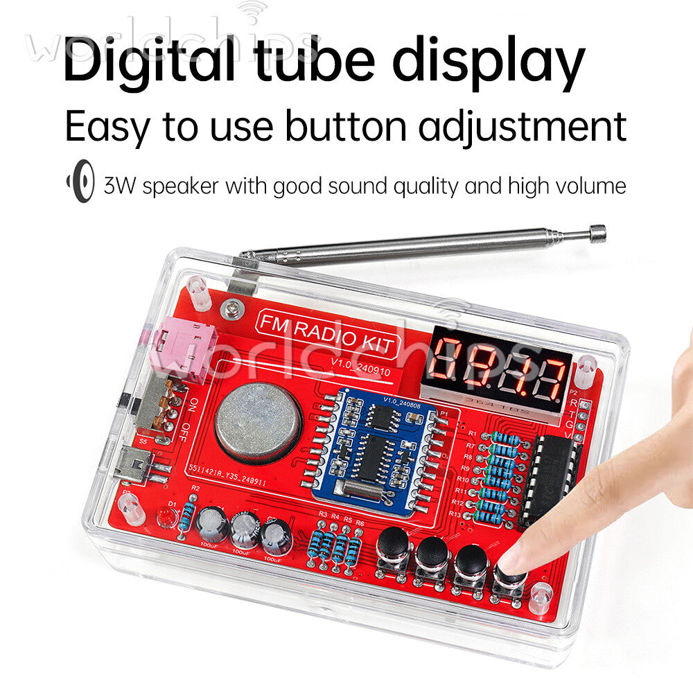 1-10PCS Digital RDA5807 FM Radio Electronic Kit 87-108MHZ Soldering Practice Kit