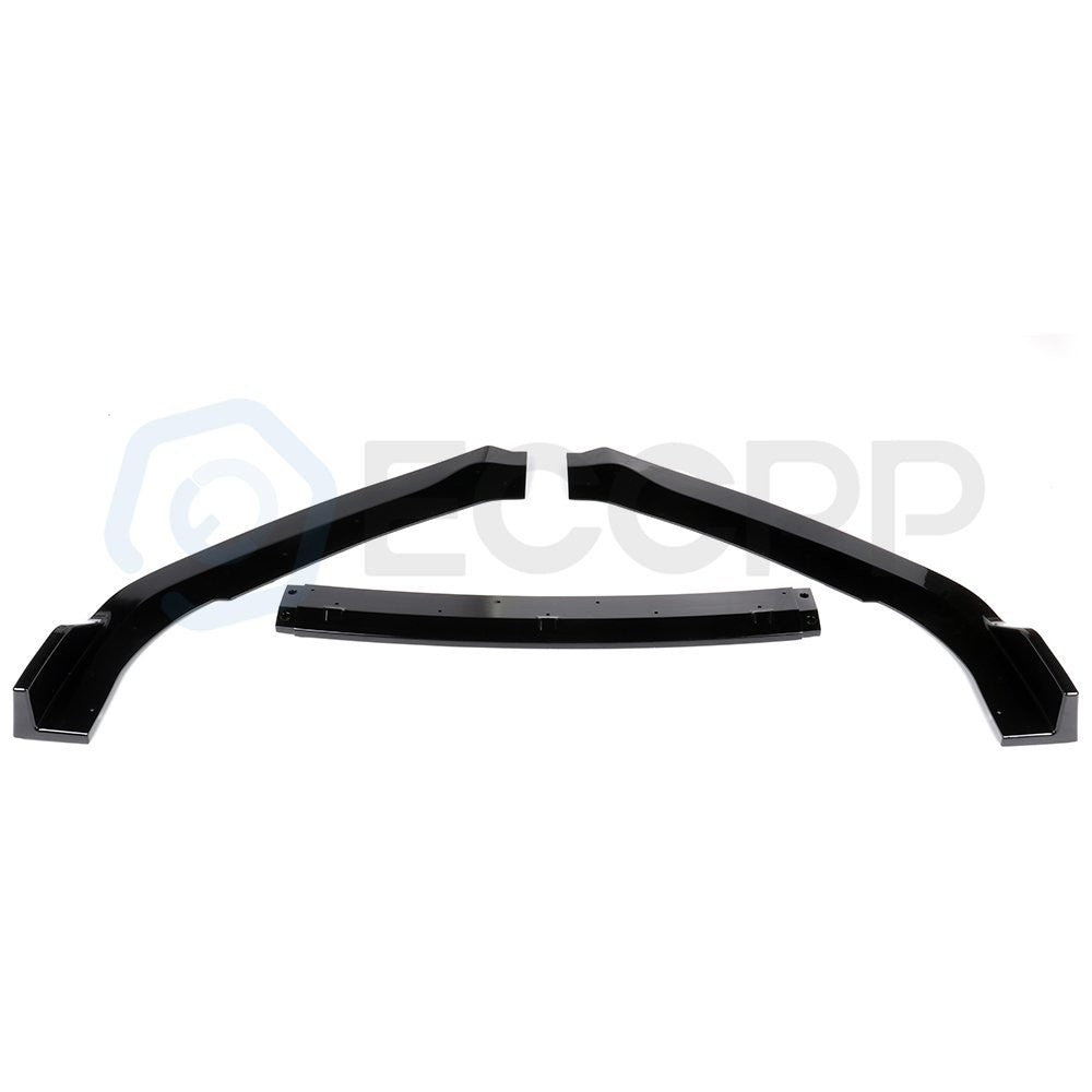 For Honda Accord 2018 2019 Glossy Black 3PCS Front Bumper Cover Trim Spoiler Lip