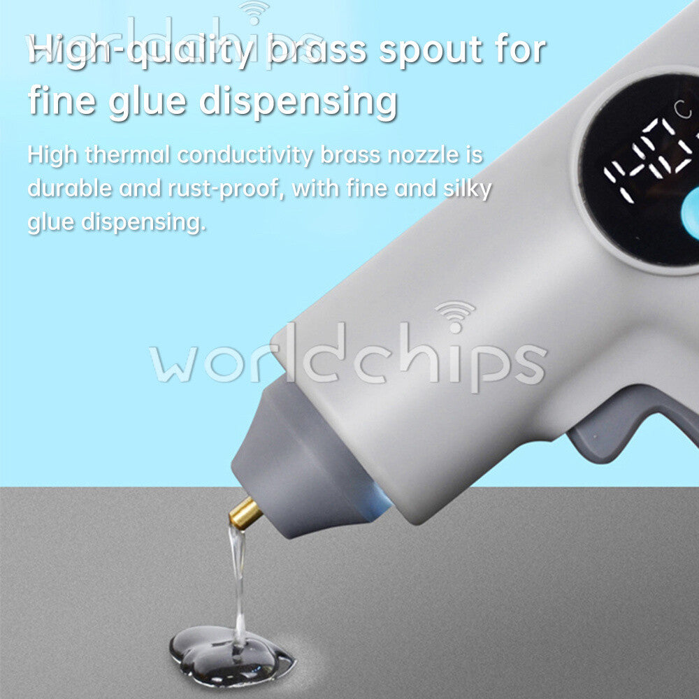 25W LED Digital Cordless Hot Glue Gun With 22pcs Glue Stick For DIY Hand Craft