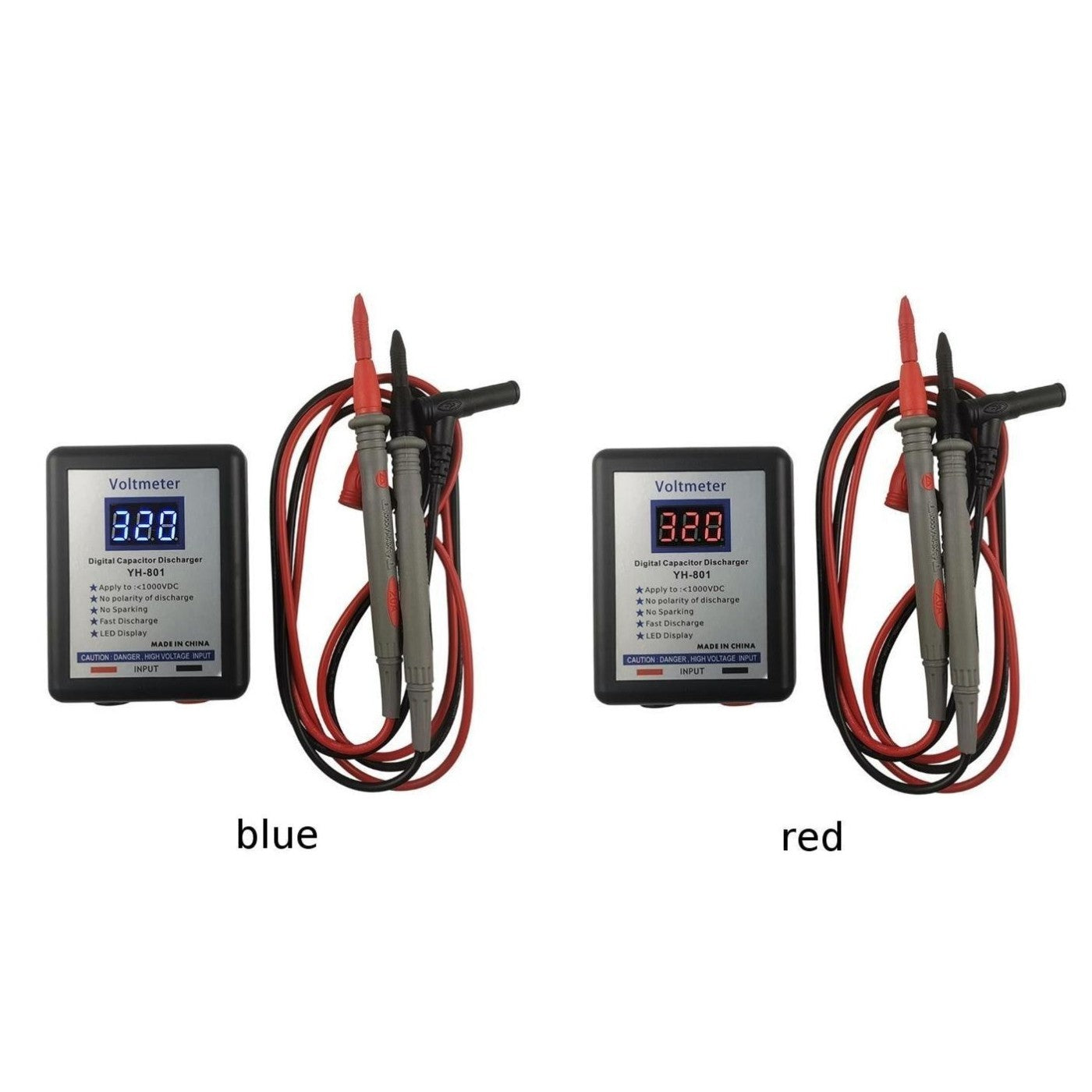 800V Digital Capacitor Discharge Tool with DC Voltmeter for Electronics