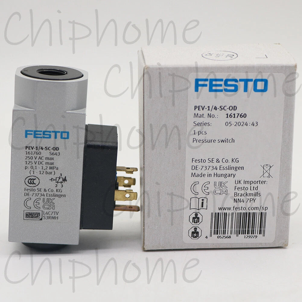 1PCS  Festo Pneumatic PEV-1/4-SC-OD 161760 Pressure Switch PEV-1/4-SC-0D #P