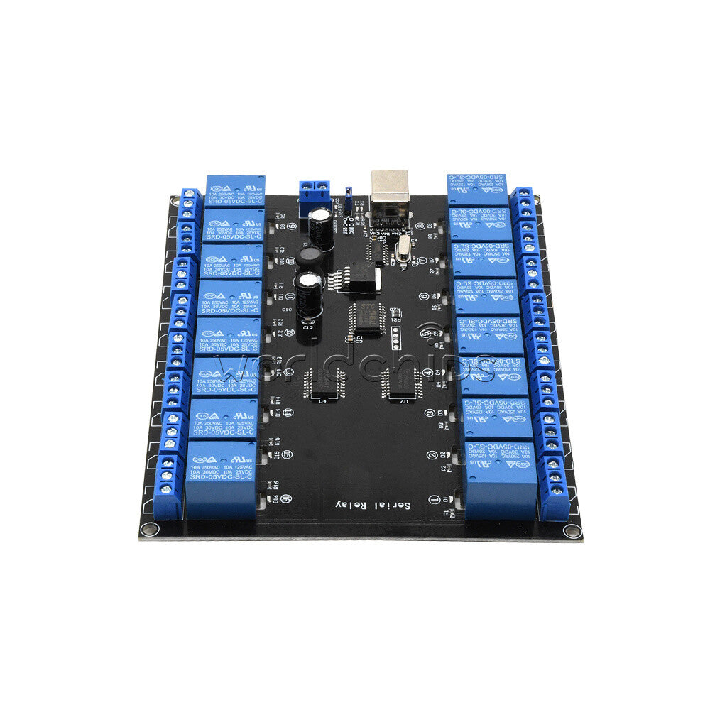 DC 7V~38V 10A/250V 16-channel Serial Relay Module USB Power Supply for Lights