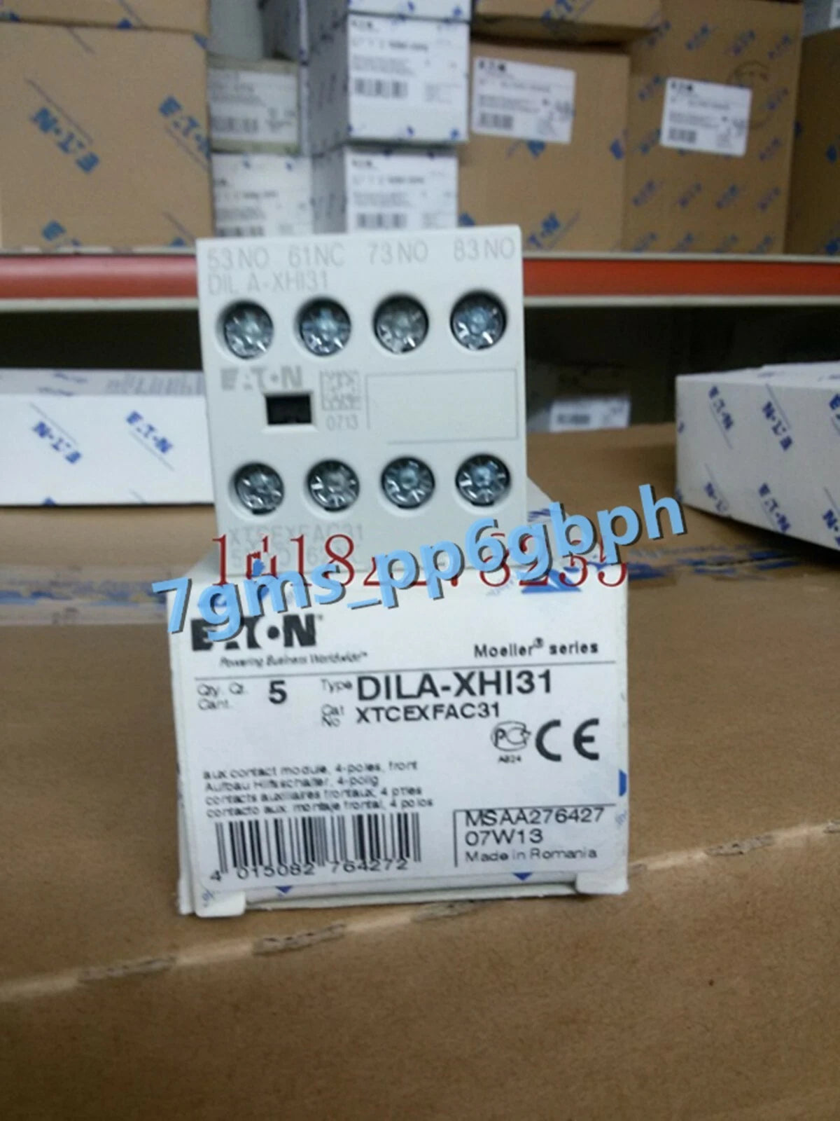 1 PCS  EATON contactor auxiliary contact DILA-XHI31 3NO1NC #P