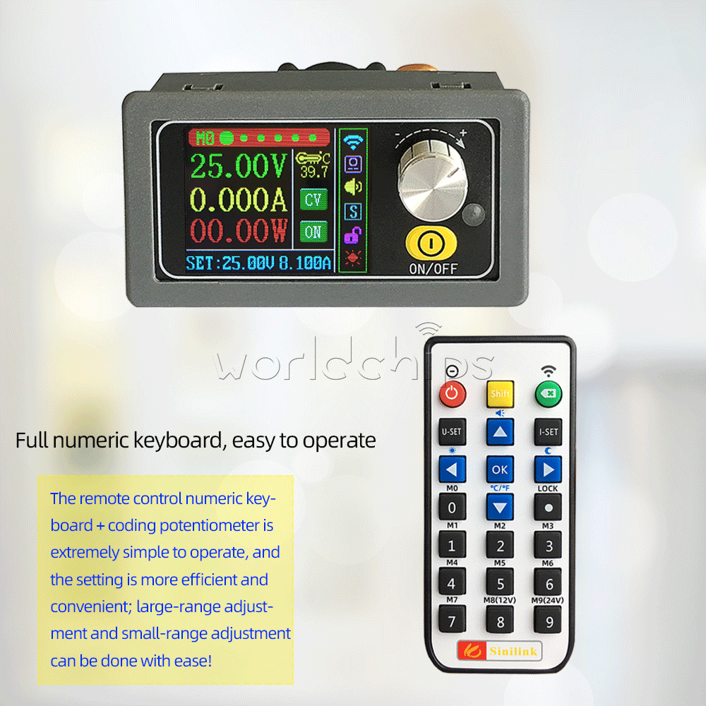 DC-DC Buck Converter CC CV 0-50V 400W 8A Adjustable Regulated Power Supply
