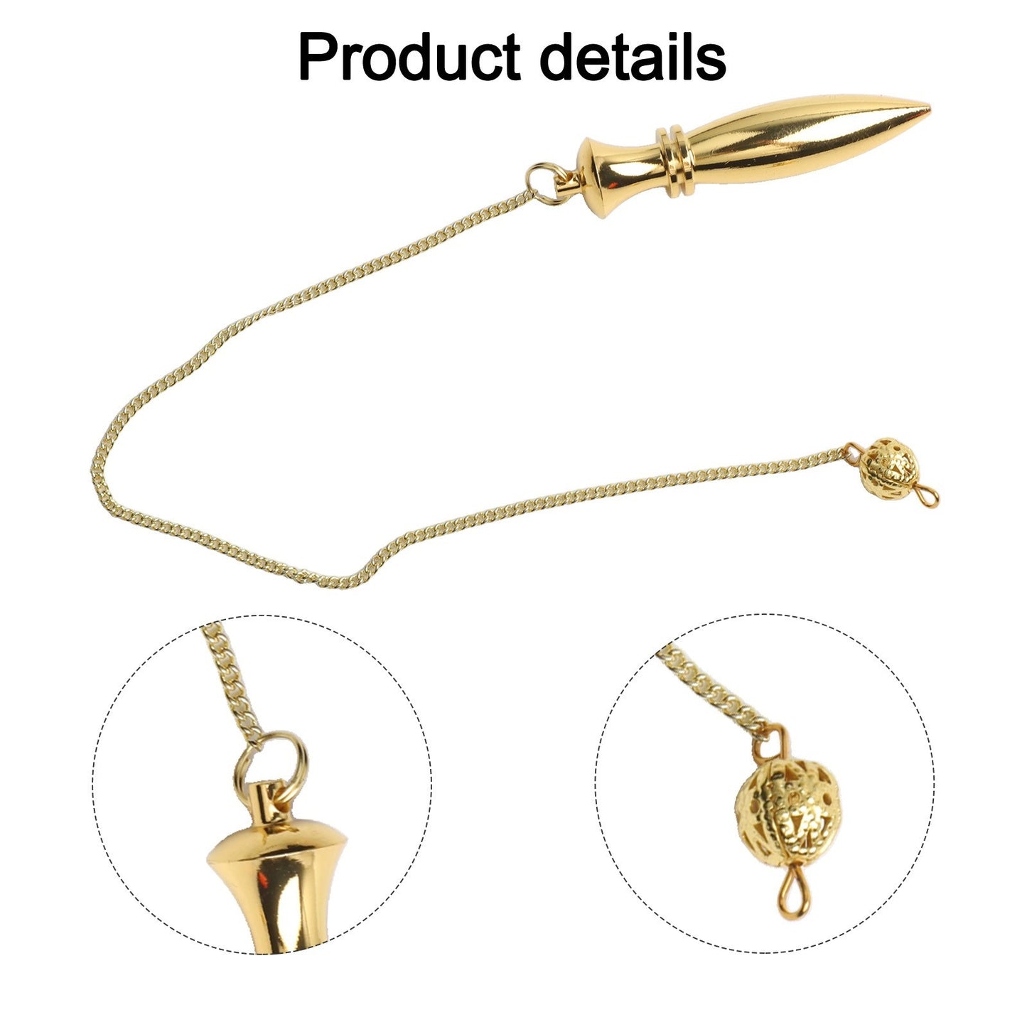 Natural Walnut Handle Dowsing Rod Set with Solid Brass Pendulum for Divination