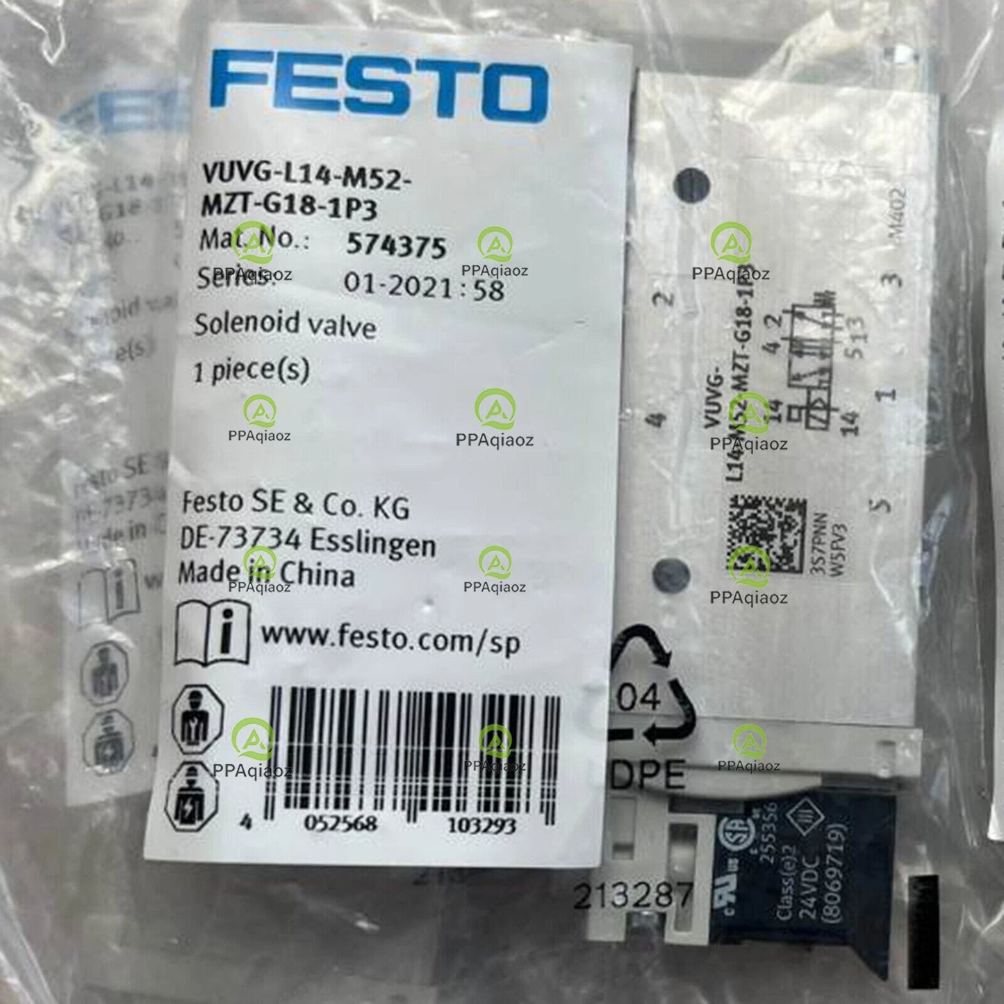 FESTO VUVG-L14-M52-MZT-G18-1P3 573371 1PC  Solenoid Valve Free Shipping