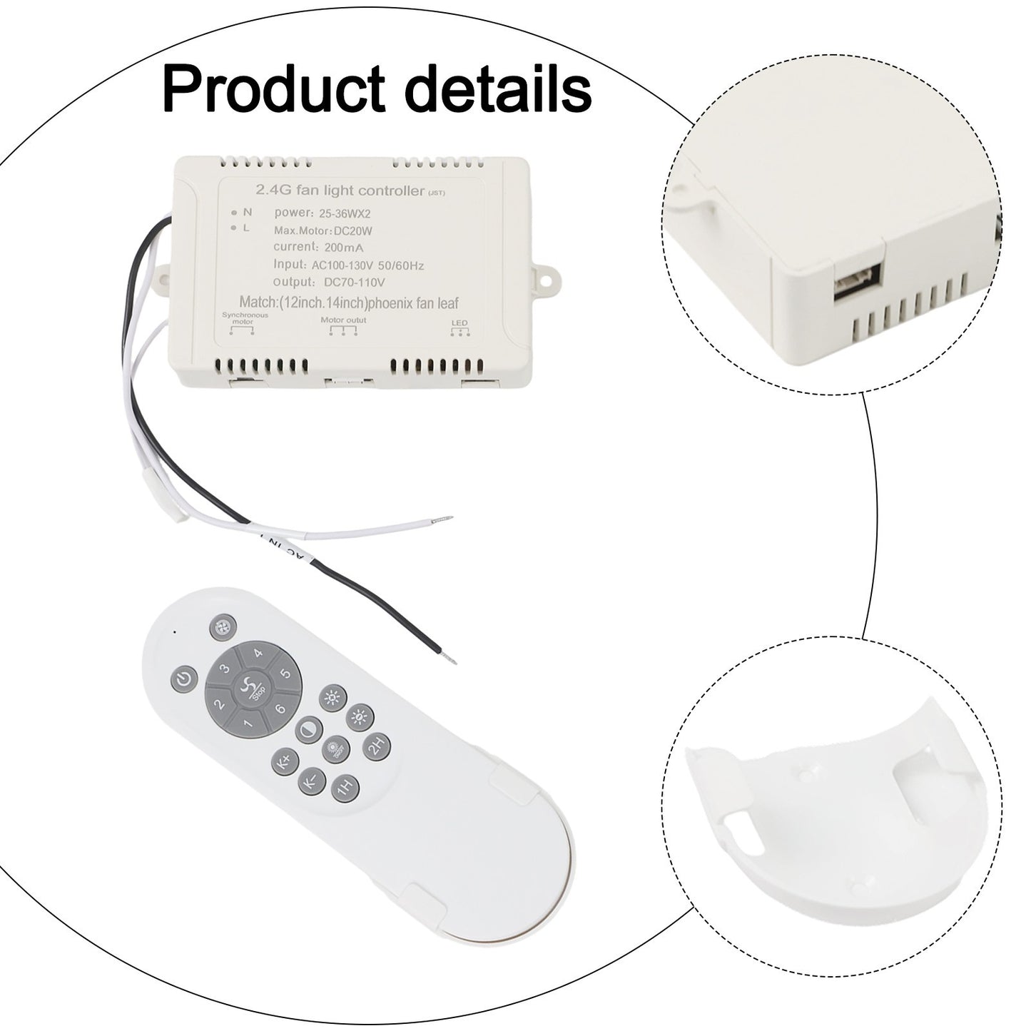 User Centric 24V Fan Light with Remote Control and Custom Brightness Settings