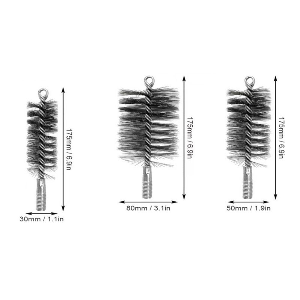 3Pcs Stove Pipe Brush Set For Cleaning Chimneys Boilers And Pipe Systems