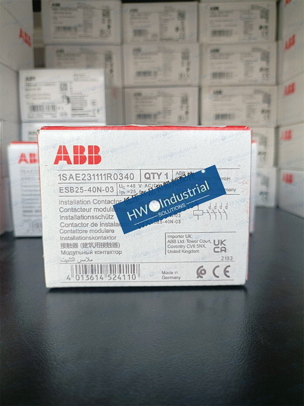 1/Piece ESB25-40N-03 ABB Building Specific 25A Contactor Coil Voltage 48VAC/DC