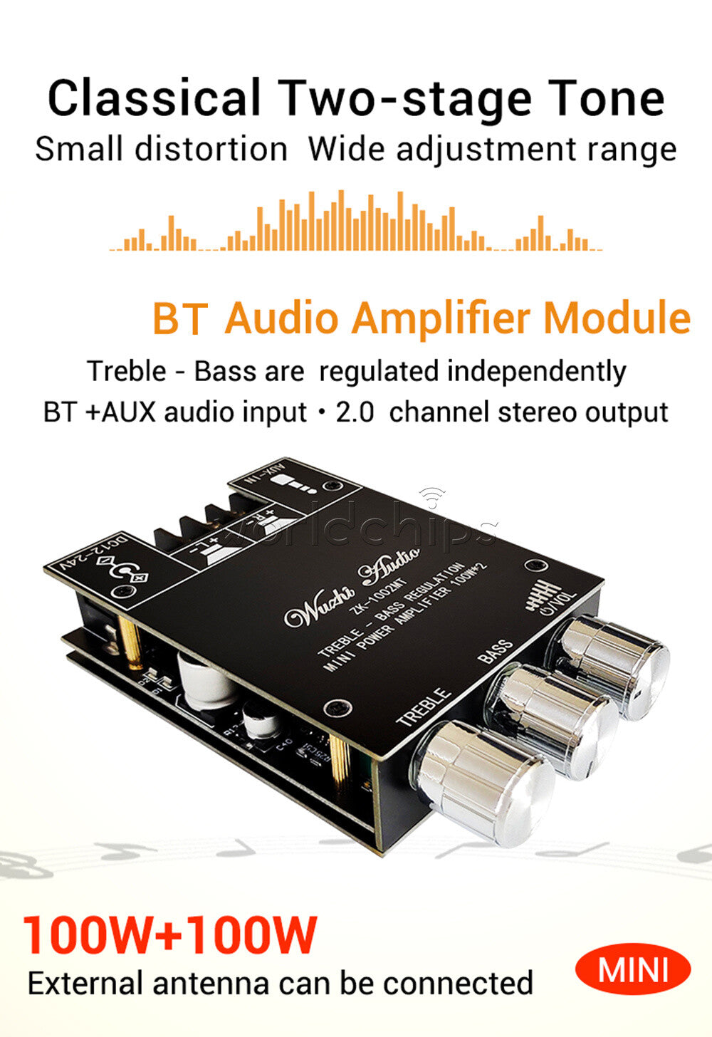 1002MT Mini Bluetooth Digital Amplifier Module Stereo Desktop Audio Amp Board