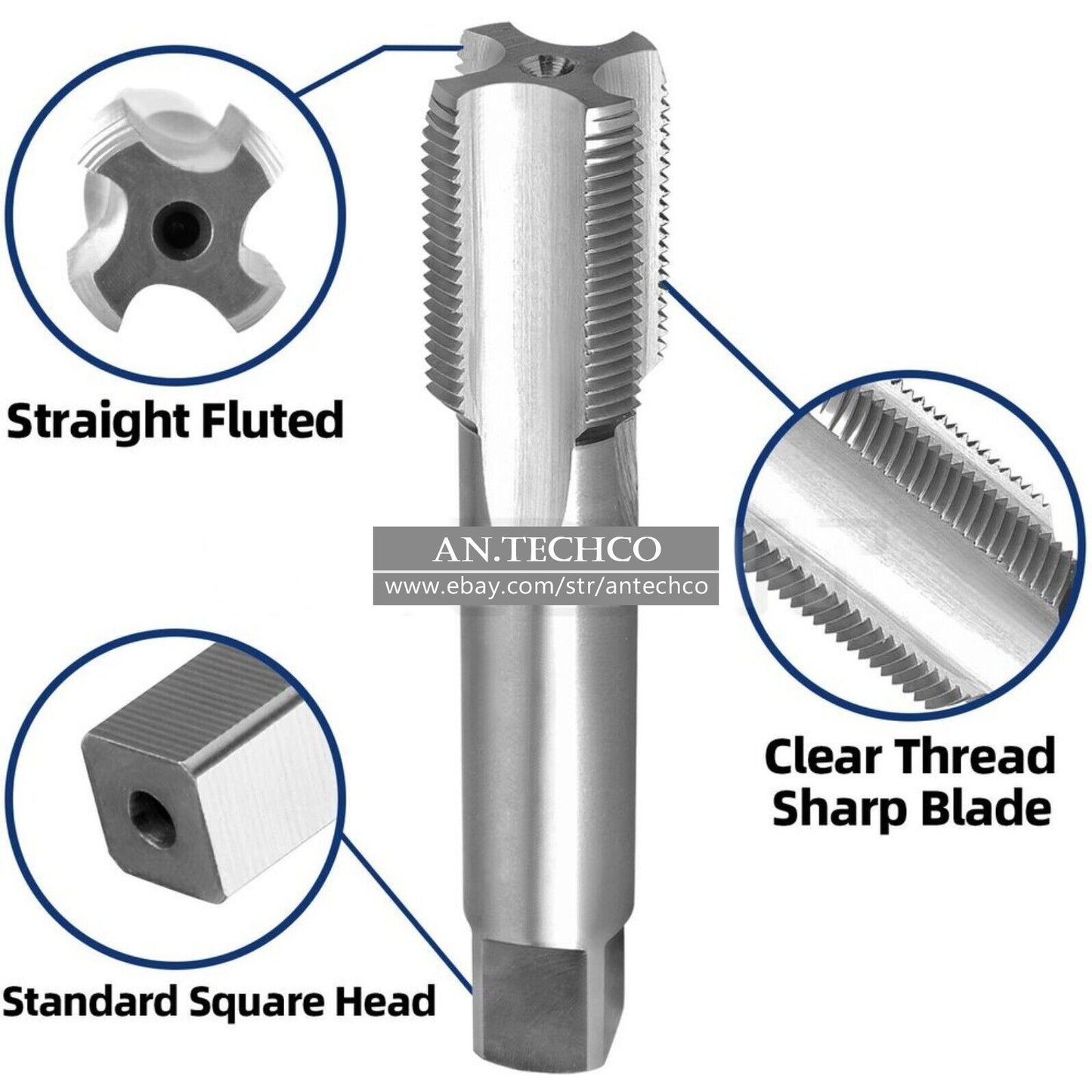 1pcs M25 X 1 Thread Tap Left Hand, HSS M25x1.0 Straight Fluted Machine Tap