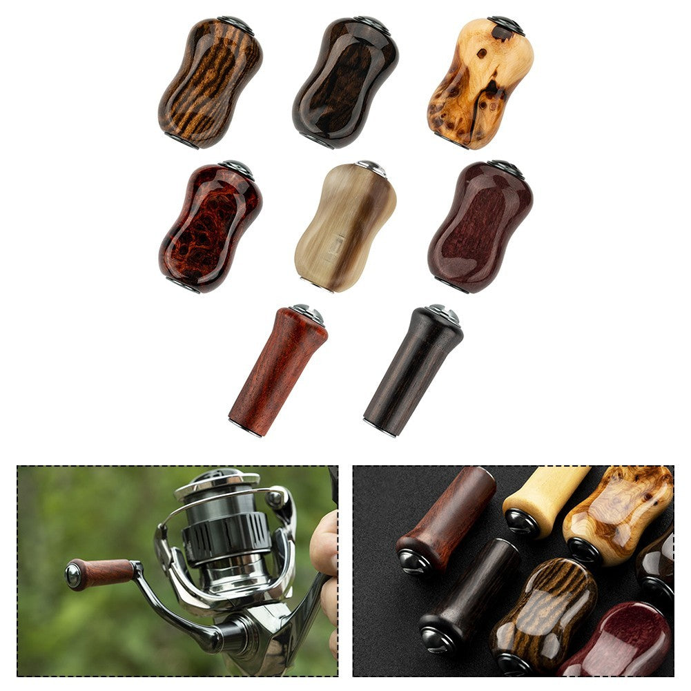 Stylish Wooden Fishing Reel Handle Ergonomic Design for Fishing Comfort