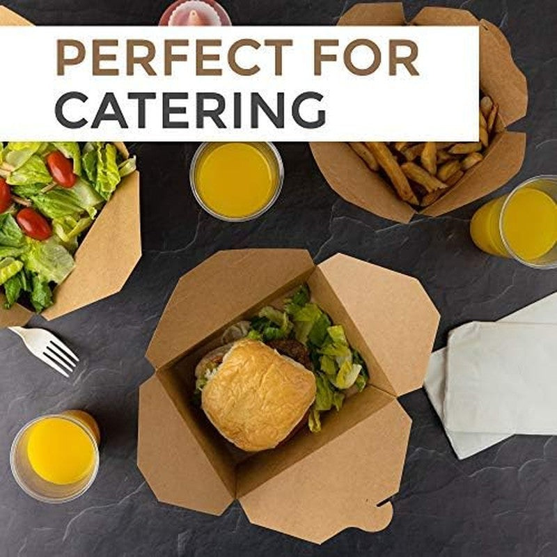 Take Out Food Containers Microwaveable Kraft Brown Take Out Boxes 30 Oz (50 Pack