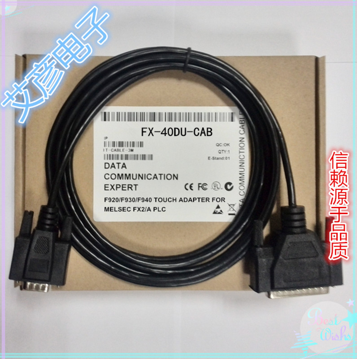 1pcs for Mitsubishi F930/F940 and FX2/A Series Plc Connecting Cable FX-40DU-CAB