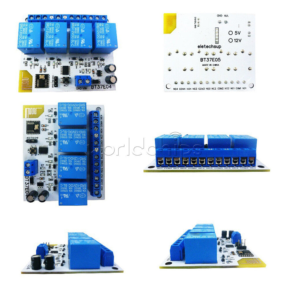 4 Channels BT37E04 Bluetooth BLE Relay Switch Module DC 5V 12V For IOS Android
