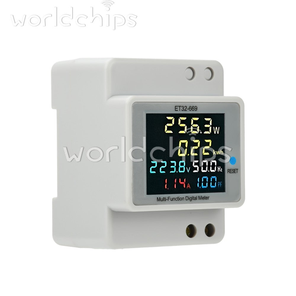 Multifunctional Digital Power Energy Monitor DIN-Rail Electricity Energy Meter