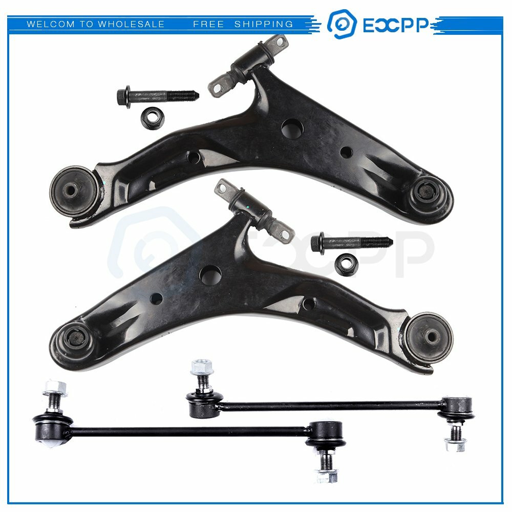 4pcs Front Sway Bar Links Lower Control Arms For 2001-04 05 06 Hyundai Santa Fe