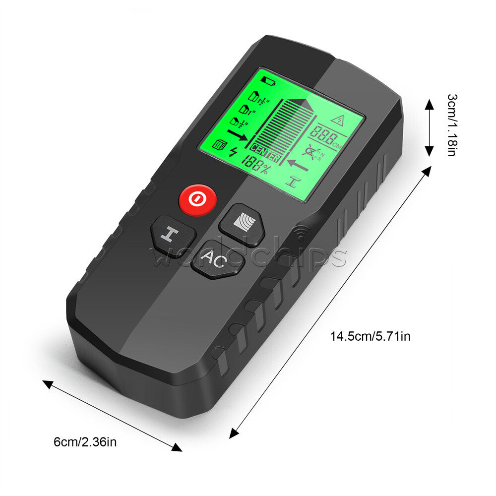 5in1 Stud Finder Wall Metal Detector Backlight AC Live Wire Scanner Wood Checker