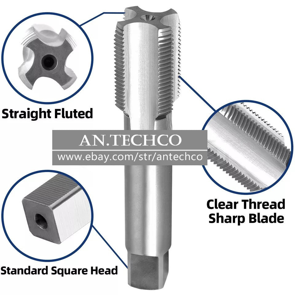 M33 X 0.5 Thread Tap Right Hand, HSS M33x0.5 Straight Fluted Machine Tap