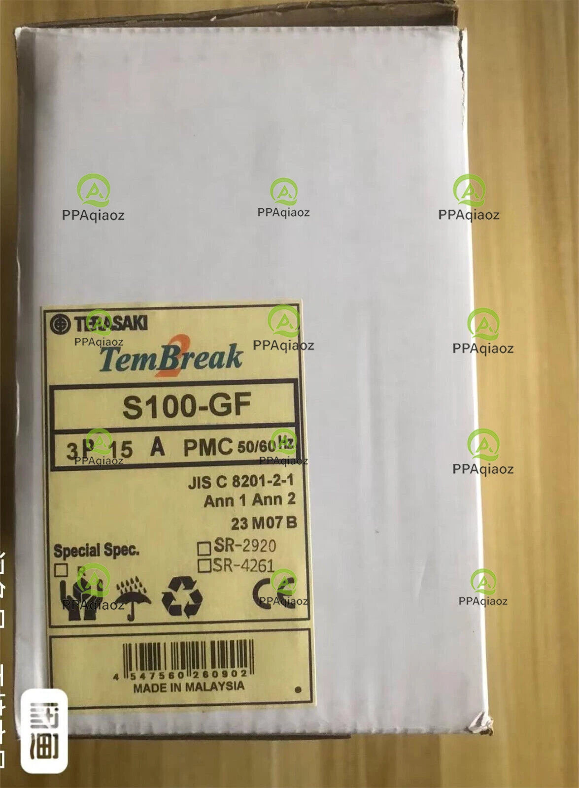 1PCS  TERASAKI  S100-GF   3P 15A PMC 50/60Hz    in open  box .