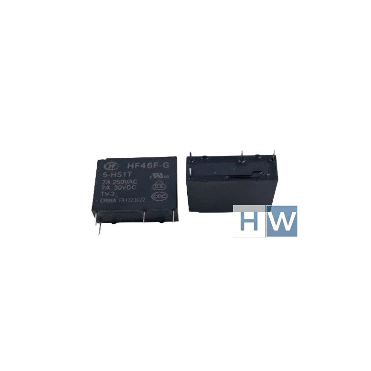 10Pcs  HF46F-G-5-HS1T 5VDC normally open 4-pin 7A250VAC Hongfa power relay