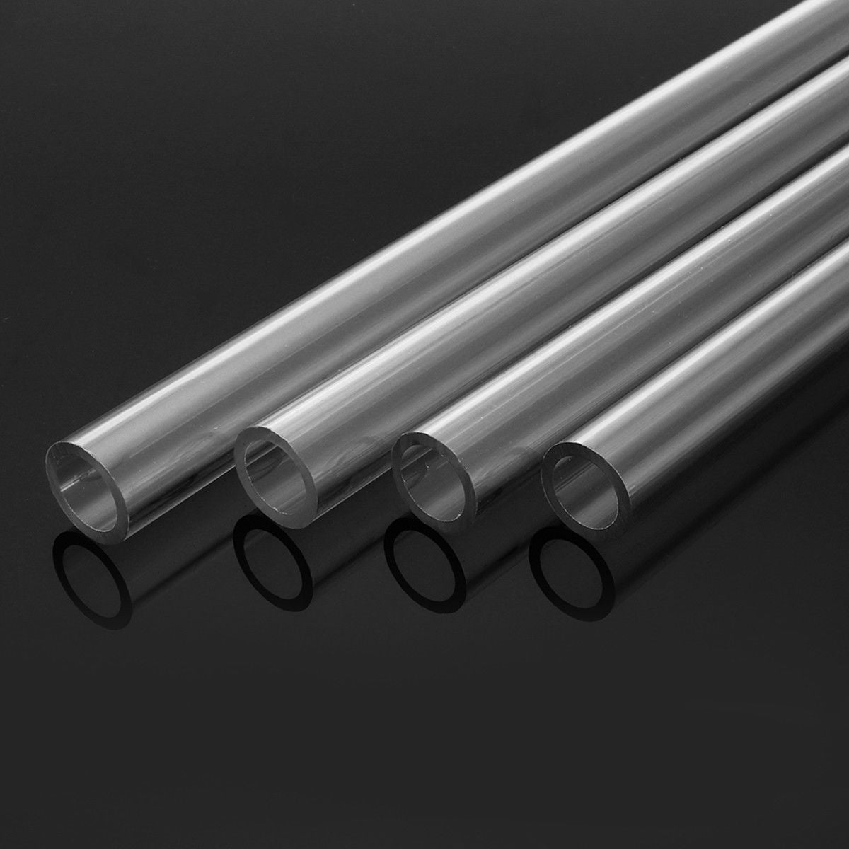 4pcs 500mm Clear Bending Hard Tubing Hose Set for High Performance Cooling