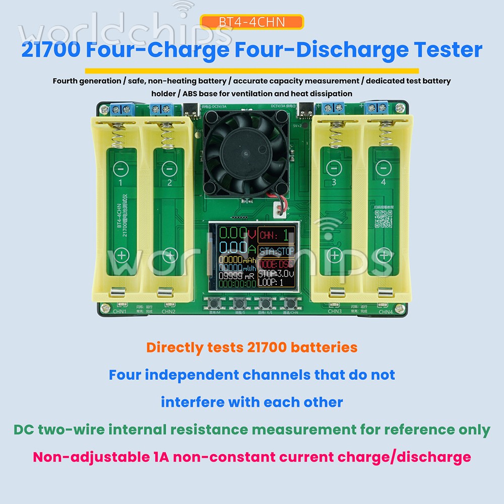 4Channel 21700 Battery Charge Discharge Internal Resistance Tester Directly test