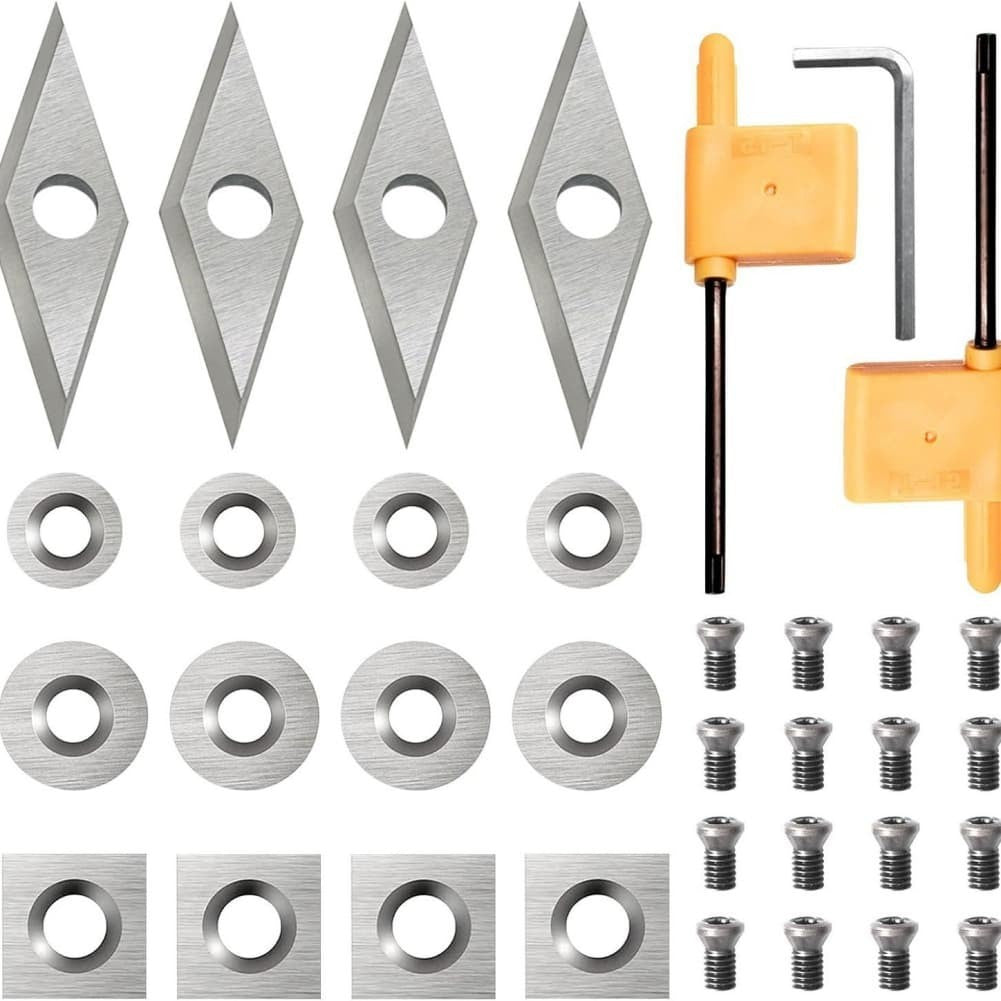 8 Piece or 16 Piece Carbide Turning Inserts Set for Wood Lathe Tools Kit