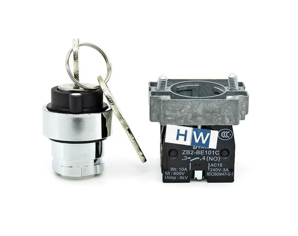 2/Piece  Key Selection Switch XB2BG65C XB2-BG65C 1NO+1NC 2-gear Self Reset