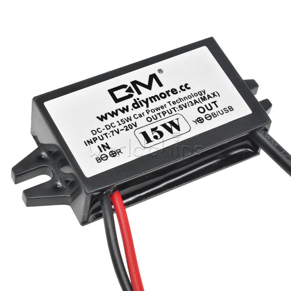 10PCS DC-DC Car Charger Converter Module 12V To 5V 3A 15W with Micro USB Cable