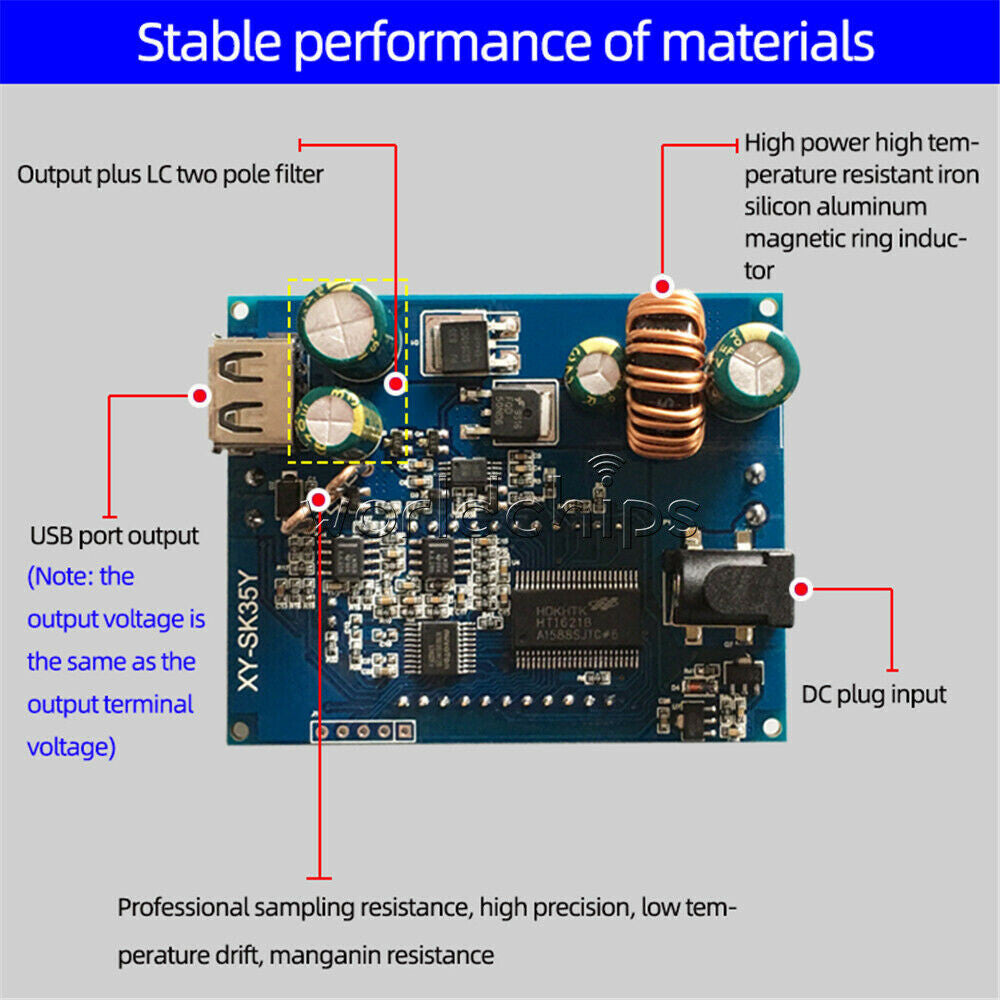 Adjustable Regulated Automatic Boost Buck Converter CC CV Solar Charging  Module