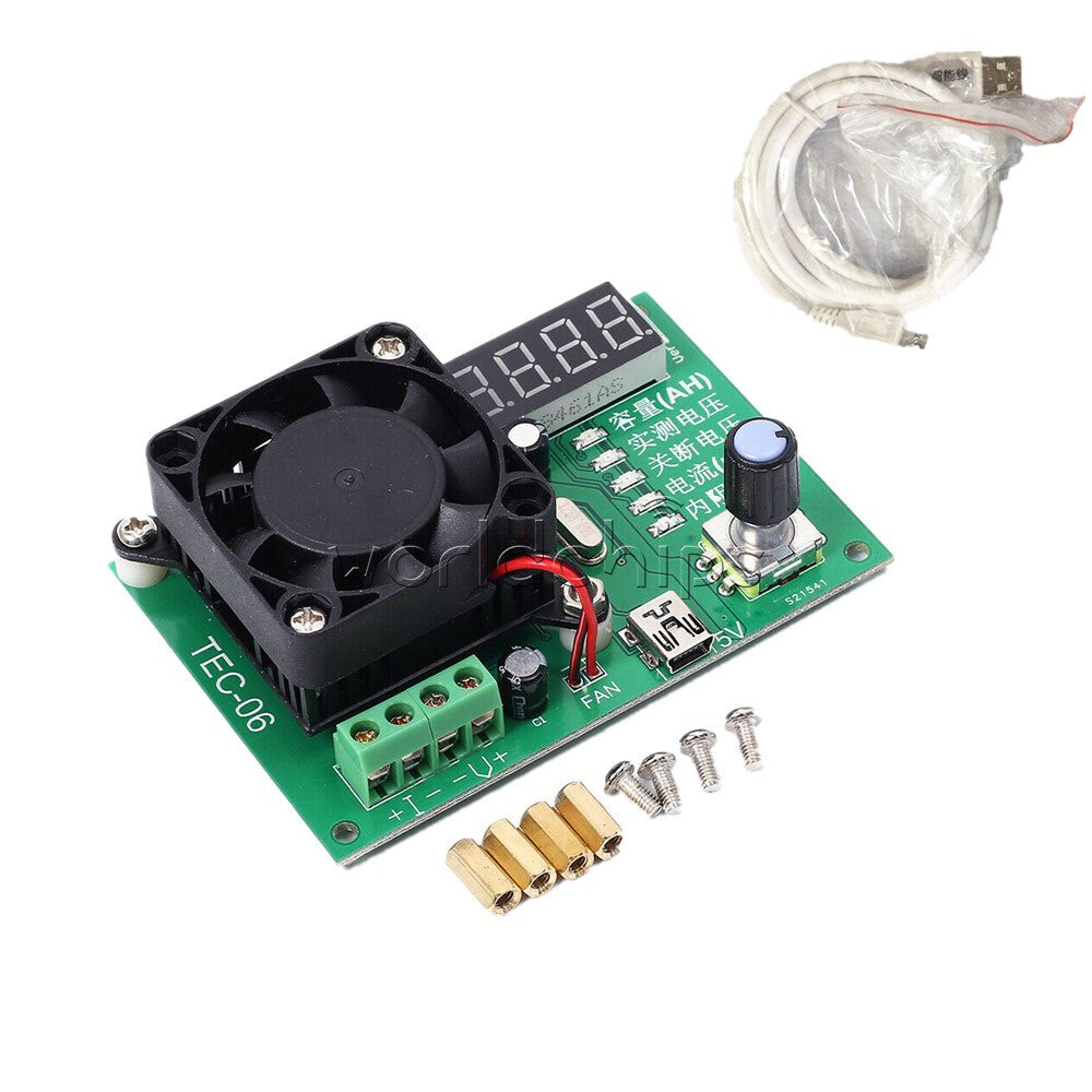 TEC-06 Mobile LED Battery Capacity Detector Tester 16W Electronic Load Cable