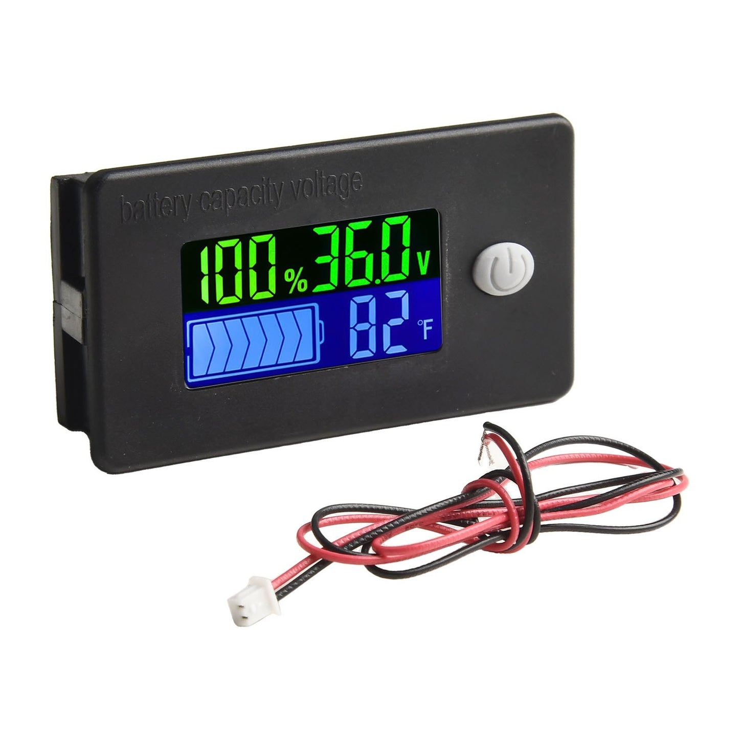 Battery Capacity Tester with Temperature Gauge for Cars and Marine Applications