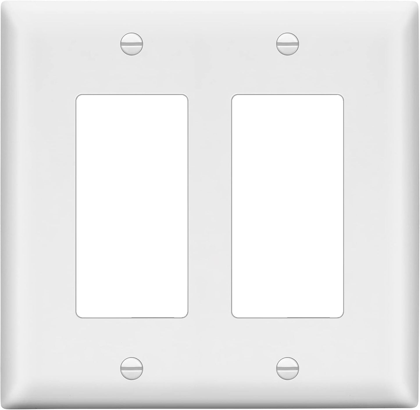 LIDER Matte Finish Double Decorator Switch Cover, 2 Gang Outlet Wall Plate, Mid-