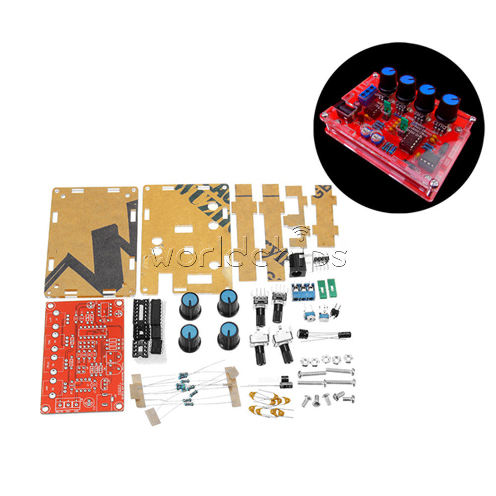 ICL8038 Signal Generator Module  DIY Kit DC 12V 5HZ~400 KHZ + Acrylic Case Shell