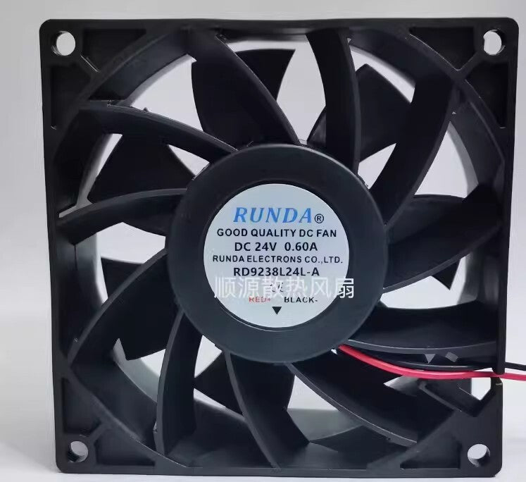 RUNDA RD9238L24L-A DC24V 0.60A 9038 2-Wire Inverter Cooling Fan