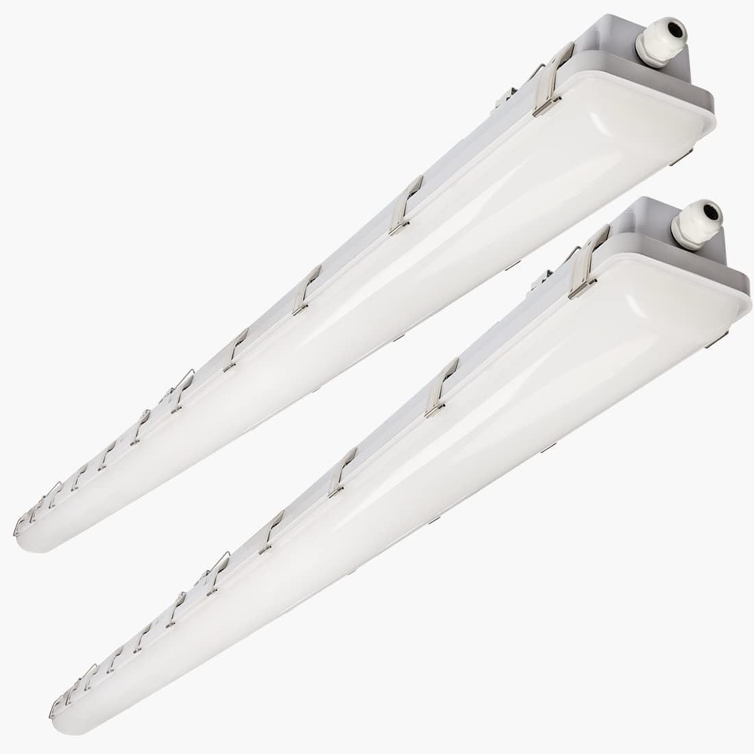 2-Pack 8FT LED Vapor Tight Light, 120-100-80W Tunable IP66 Waterproof