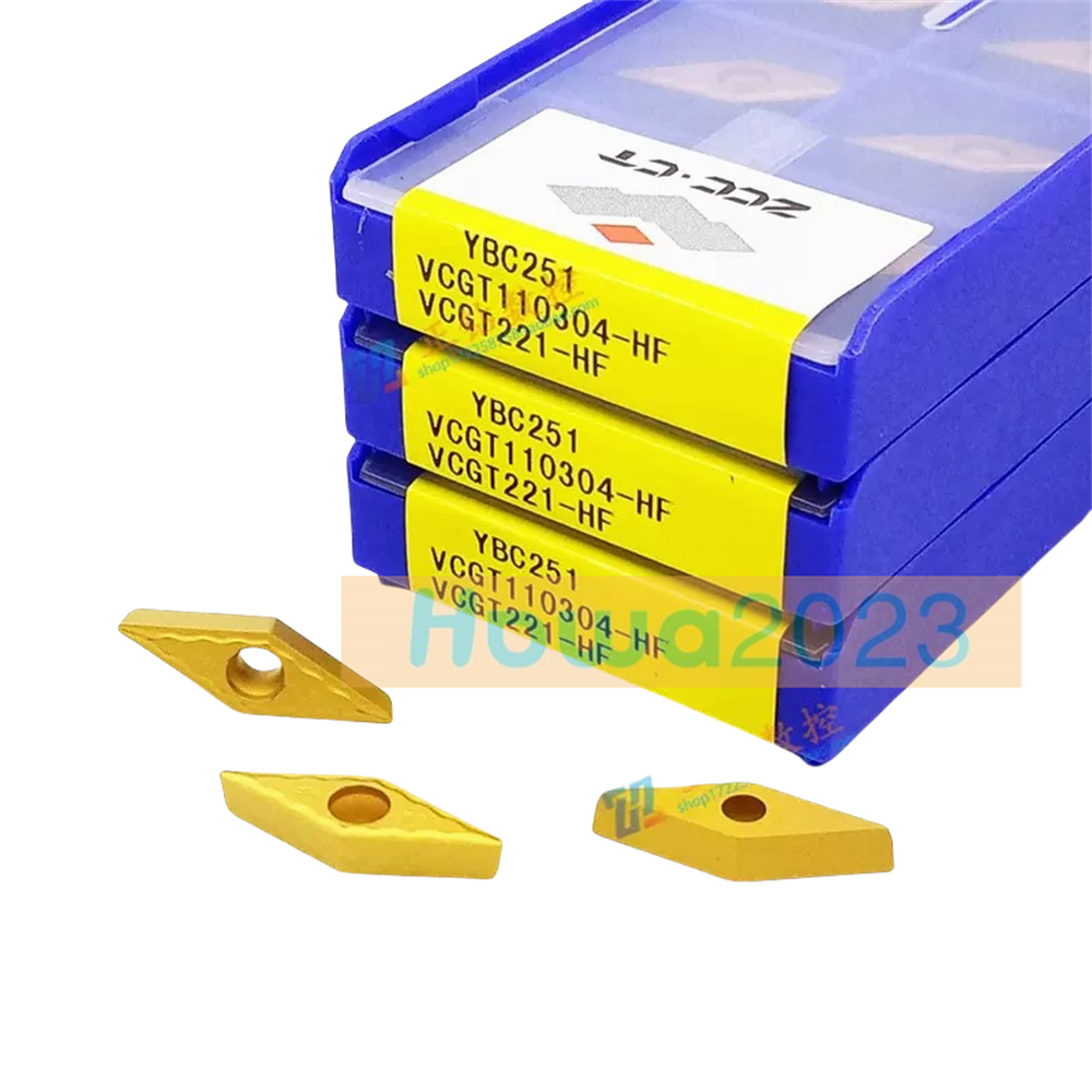 10Pcs/box  ZCC.CT VCGT110304-HF YBC251 VCGT221-HF CNC Blade Carbide Inserts