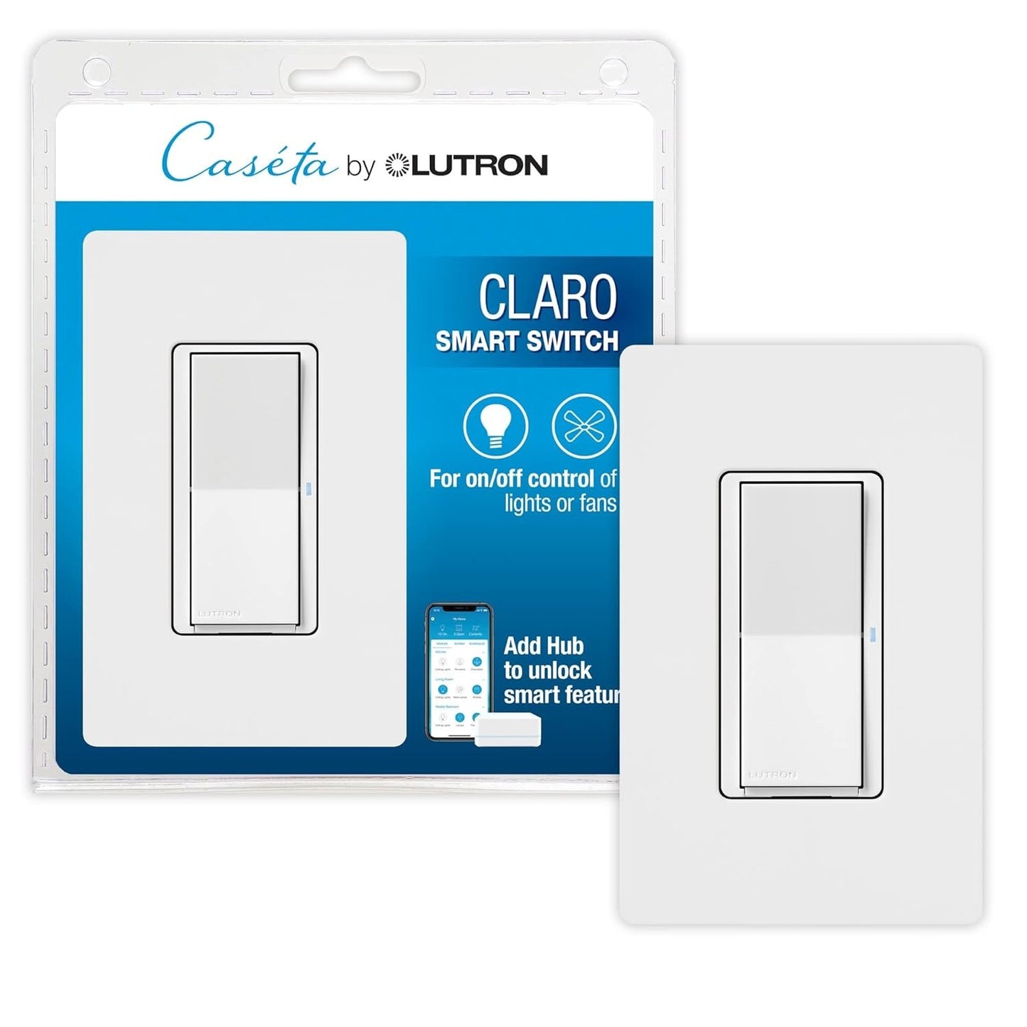 Smart Light Switch, Single-Pole/3-Way, Neutral Required, for LED & Fans