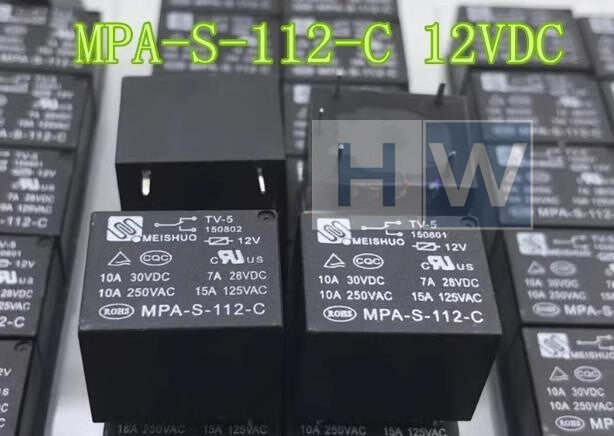 10Pcs  MPA-S-112-C 12V 30CDC 5-pin 10A MEISHUO Relay