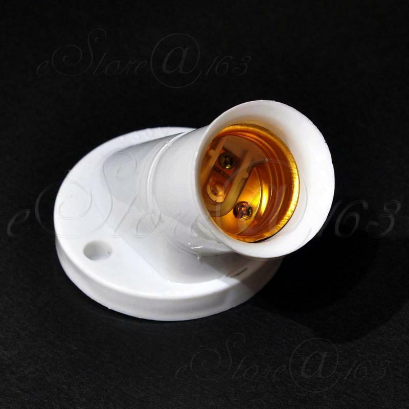 2x E27 Screw Base Round Oblique Wall / Celling Mounted Light Bulb Lamp Socket -B