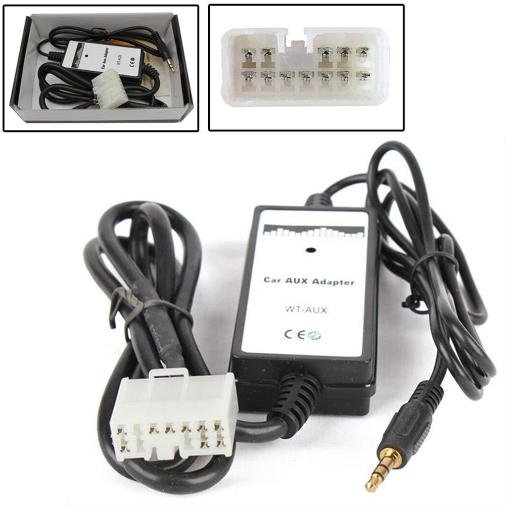 WMA Decoder AUX Adapter 12V DC Audio 3.5mm Car Music Interface Adapter