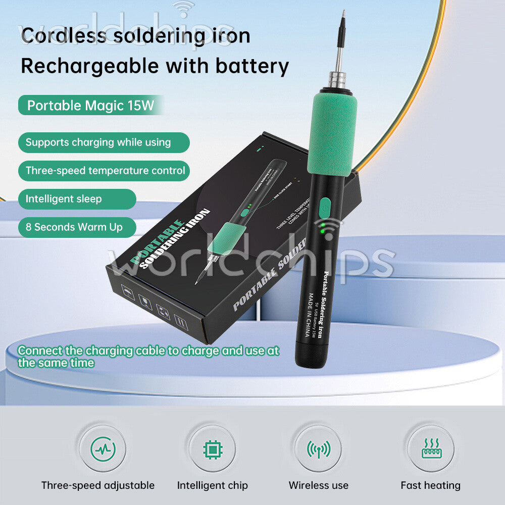 15W Cordless Soldering Iron Kit DIY Welding Pen 3-speed adjustable Temperature