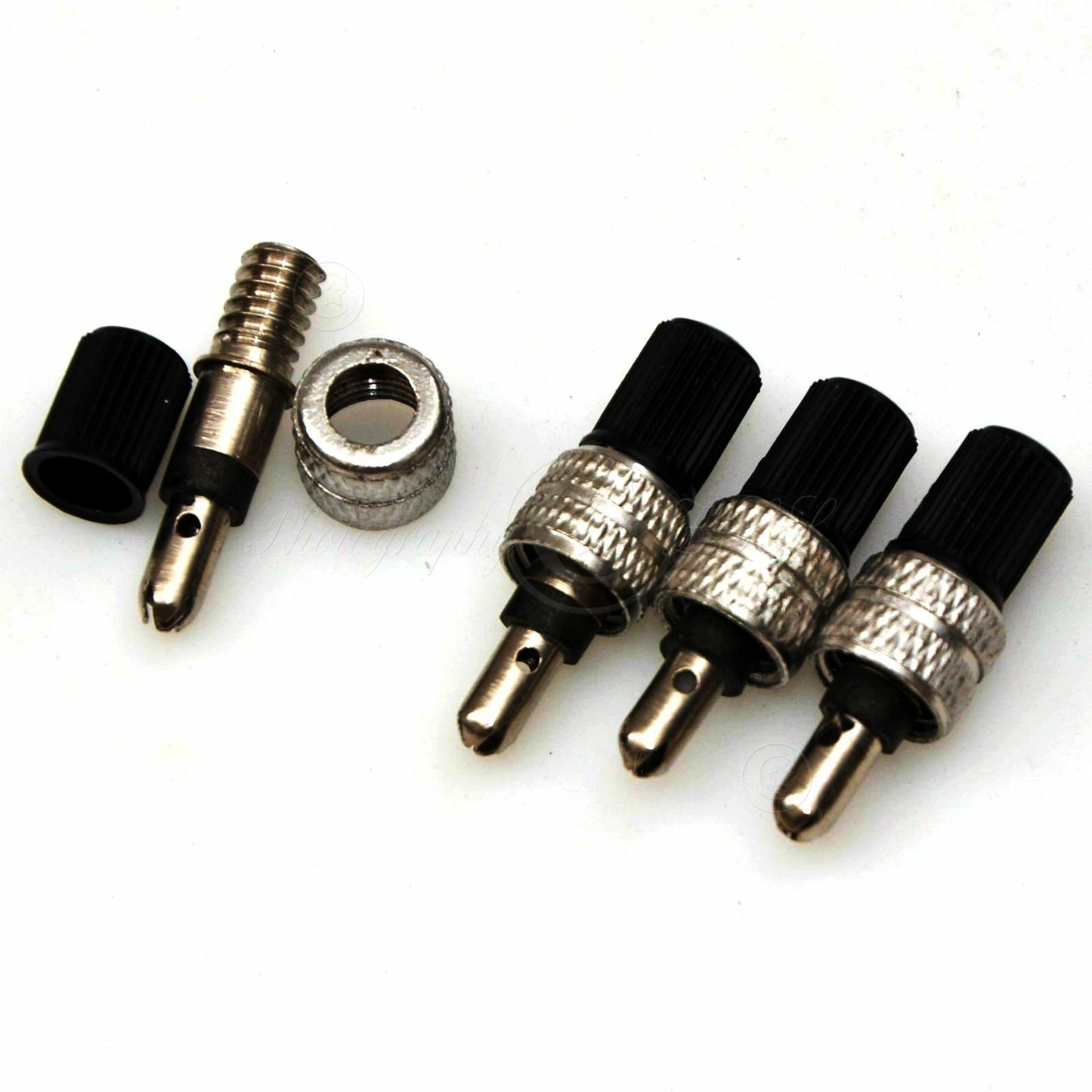 4x Removable German Bike Valve Core +Caps for Bicycle Inner Tube Repair Fix Unit