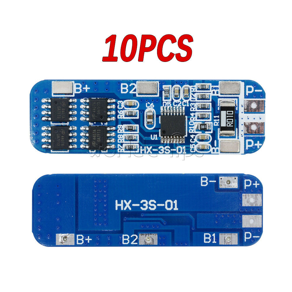 10PCS 3S 12V 18650 10A BMS Charger Li-ion Battery Protection Board HX-35-01