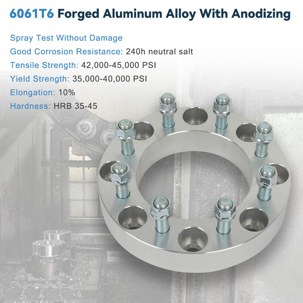 4Pc 1.5" 8x180 to 8x6.5 Wheel Adapters 14x1.5 For Chevy Silverado Sierra 2500 HD