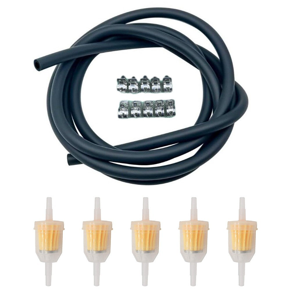 Lawn Mower Parts Fuel Line Hose Kit 1/4 Inch Black For Tecumseh Small Engine Set