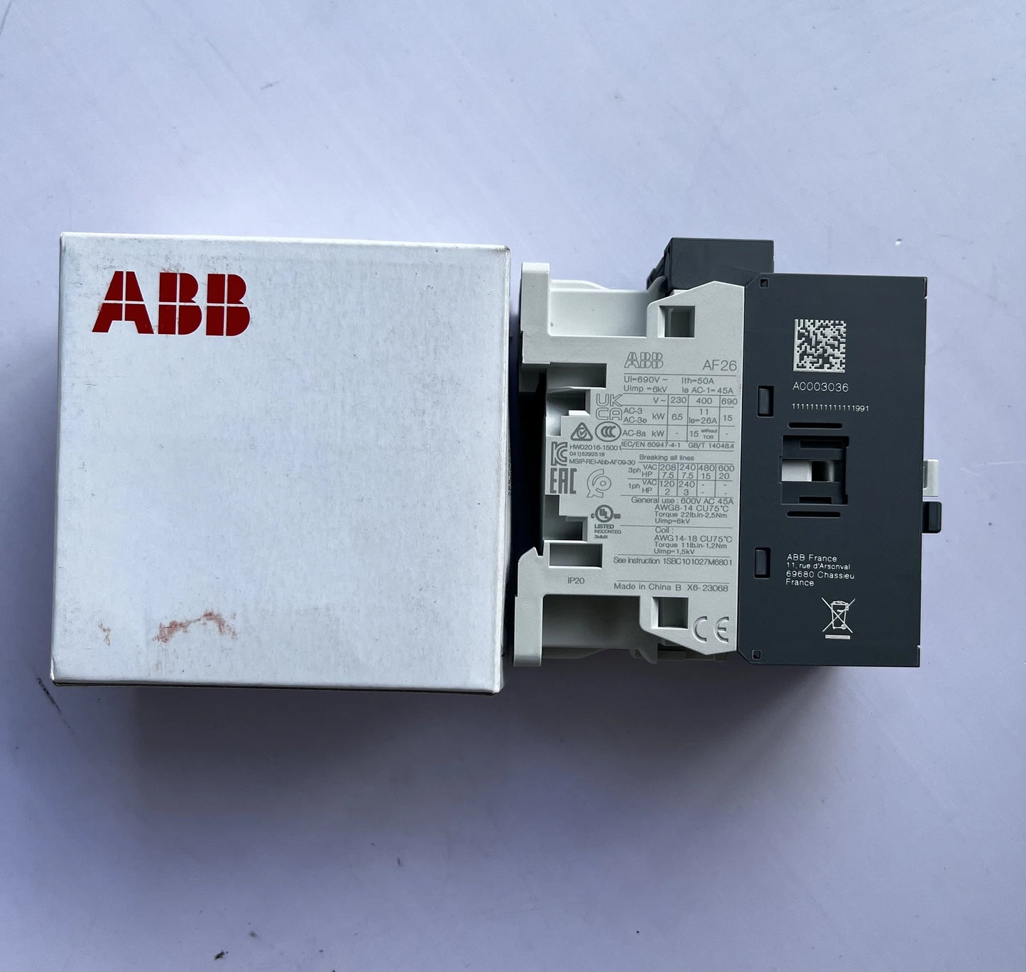 1pc   AF26-30-00-11 ABB CONTACTOR 1SBL237001R1100 24-60V50/60HZ 20-60VDC