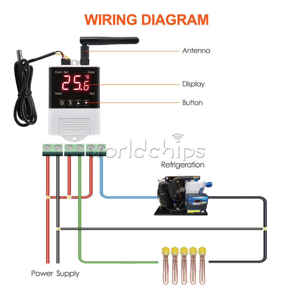 AC110V-220V Digital Thermostat Microcomputer WiFi Temperature Controller Sensor
