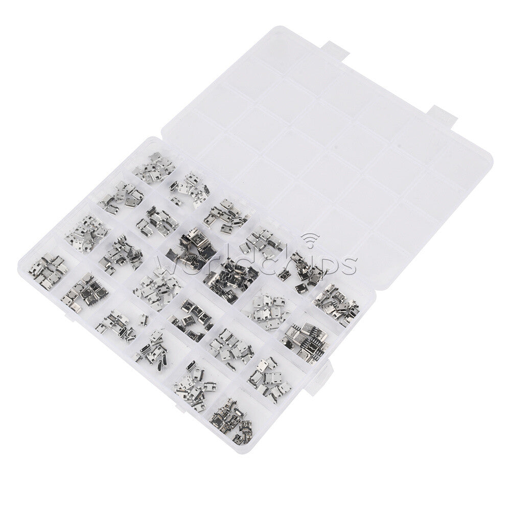 240PCS 24 Kinds Of Micro USB Female Plug Boxed Android Charging Tail Plug